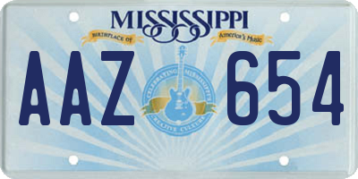 MS license plate AAZ654