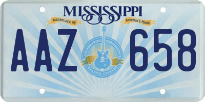 MS license plate AAZ658