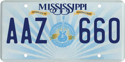 MS license plate AAZ660