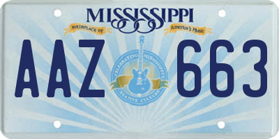 MS license plate AAZ663