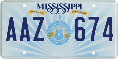 MS license plate AAZ674