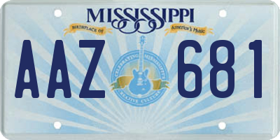 MS license plate AAZ681