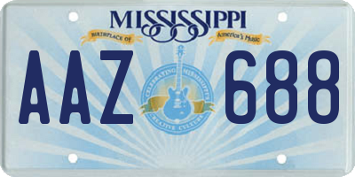 MS license plate AAZ688