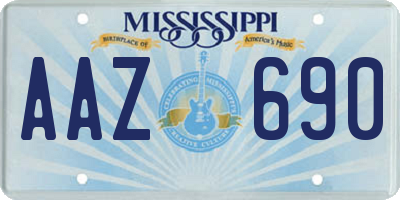 MS license plate AAZ690