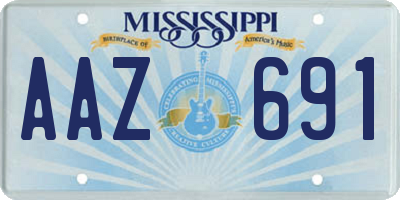 MS license plate AAZ691
