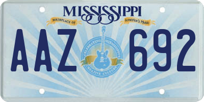 MS license plate AAZ692