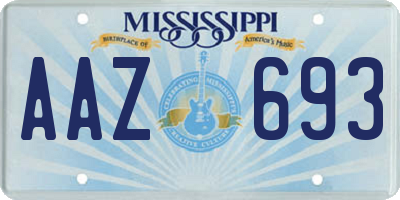 MS license plate AAZ693