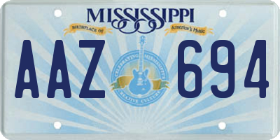 MS license plate AAZ694