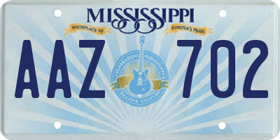 MS license plate AAZ702