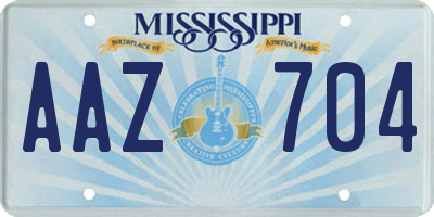 MS license plate AAZ704