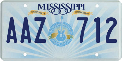 MS license plate AAZ712