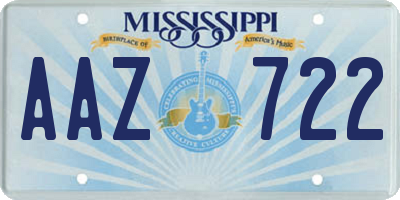 MS license plate AAZ722