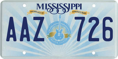 MS license plate AAZ726