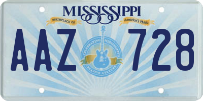 MS license plate AAZ728