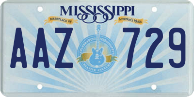 MS license plate AAZ729
