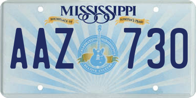 MS license plate AAZ730