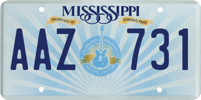 MS license plate AAZ731