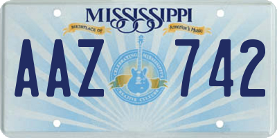MS license plate AAZ742