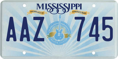 MS license plate AAZ745
