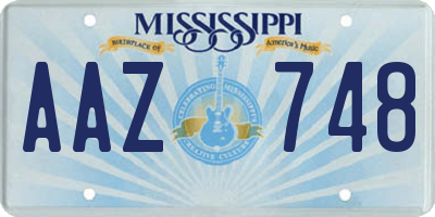 MS license plate AAZ748
