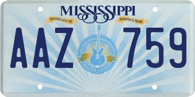 MS license plate AAZ759