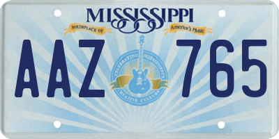 MS license plate AAZ765