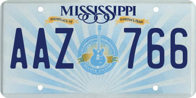 MS license plate AAZ766