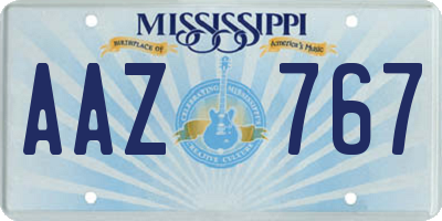 MS license plate AAZ767