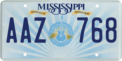 MS license plate AAZ768