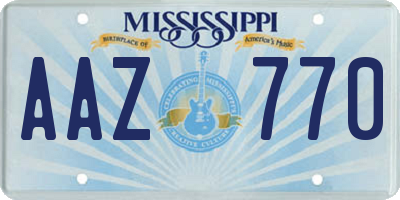 MS license plate AAZ770