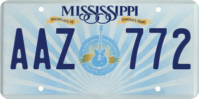 MS license plate AAZ772
