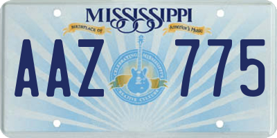 MS license plate AAZ775