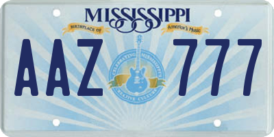 MS license plate AAZ777