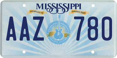MS license plate AAZ780