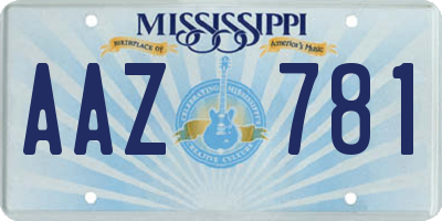 MS license plate AAZ781