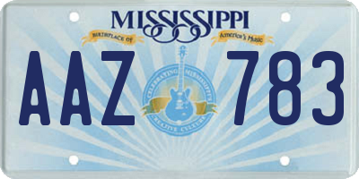 MS license plate AAZ783