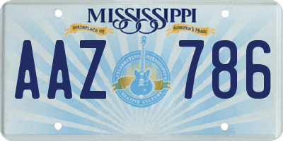 MS license plate AAZ786