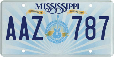 MS license plate AAZ787