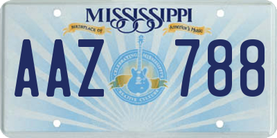 MS license plate AAZ788