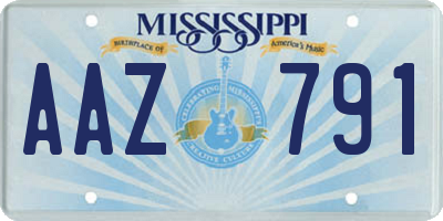 MS license plate AAZ791