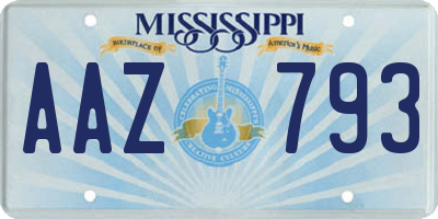 MS license plate AAZ793