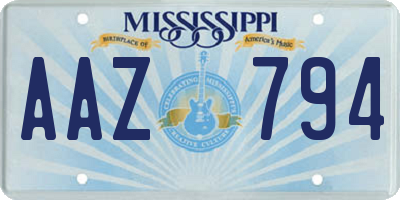 MS license plate AAZ794