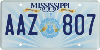MS license plate AAZ807