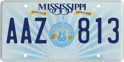 MS license plate AAZ813