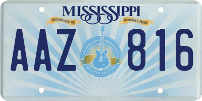 MS license plate AAZ816