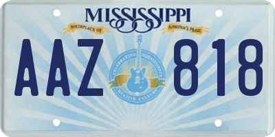 MS license plate AAZ818