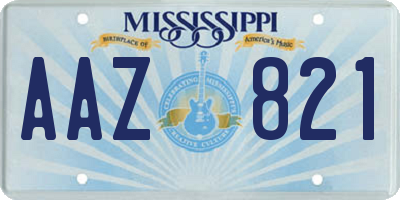 MS license plate AAZ821