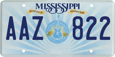 MS license plate AAZ822