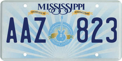 MS license plate AAZ823