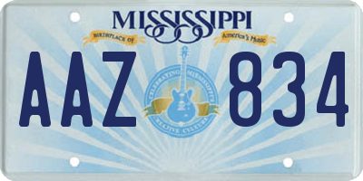 MS license plate AAZ834
